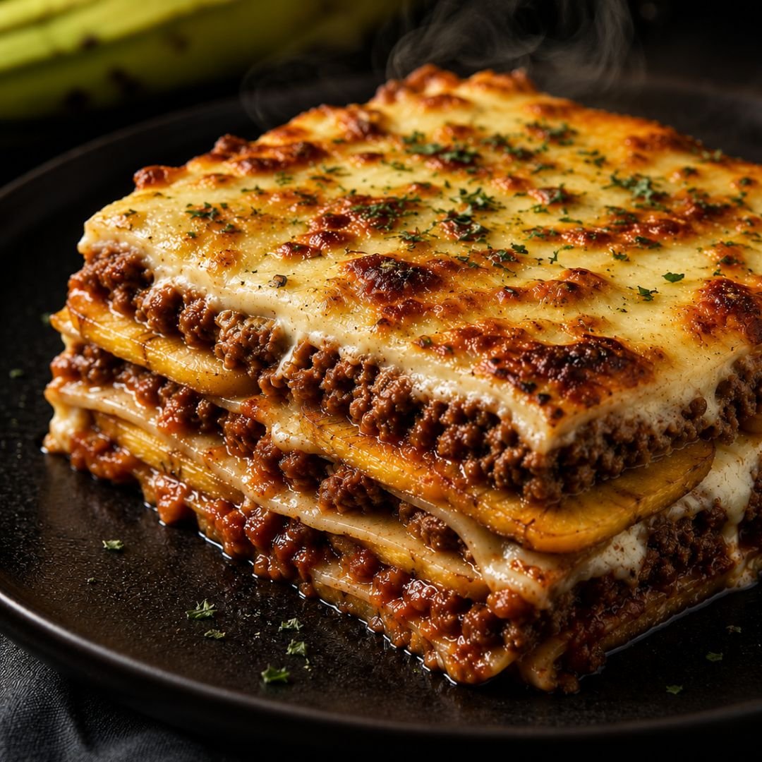 Beef & Plantain lasagne trini style